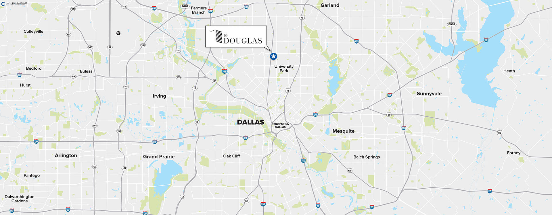 The Douglas location map